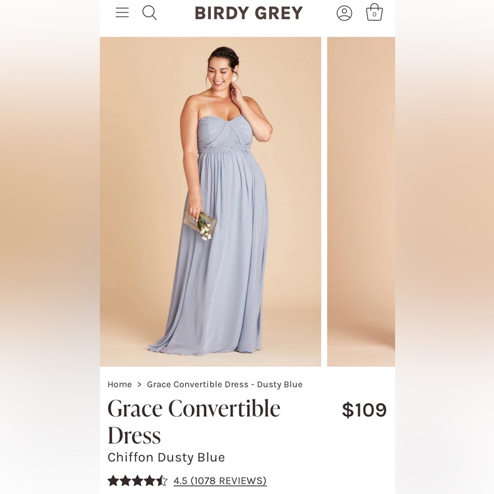 Birdy Grey Grace Convertible Dress in Chiffon Dusty Blue